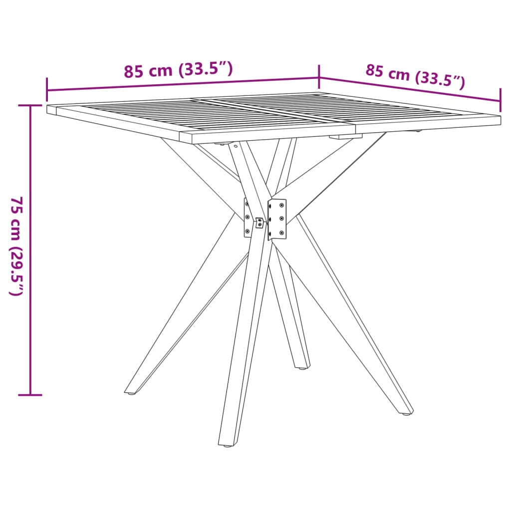 3-piece outdoor dining set solid acacia wood