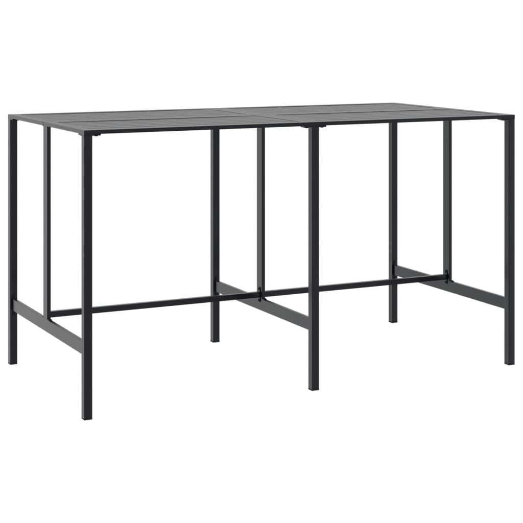 11-piece outdoor bar set black powder-coated steel