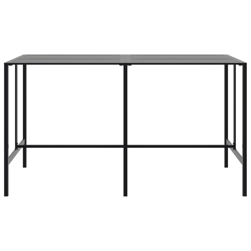 11-piece outdoor bar set black powder-coated steel