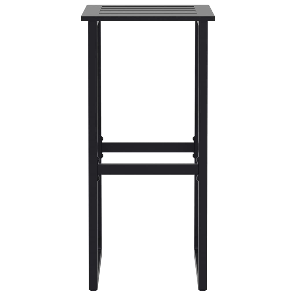 11-piece outdoor bar set black powder-coated steel