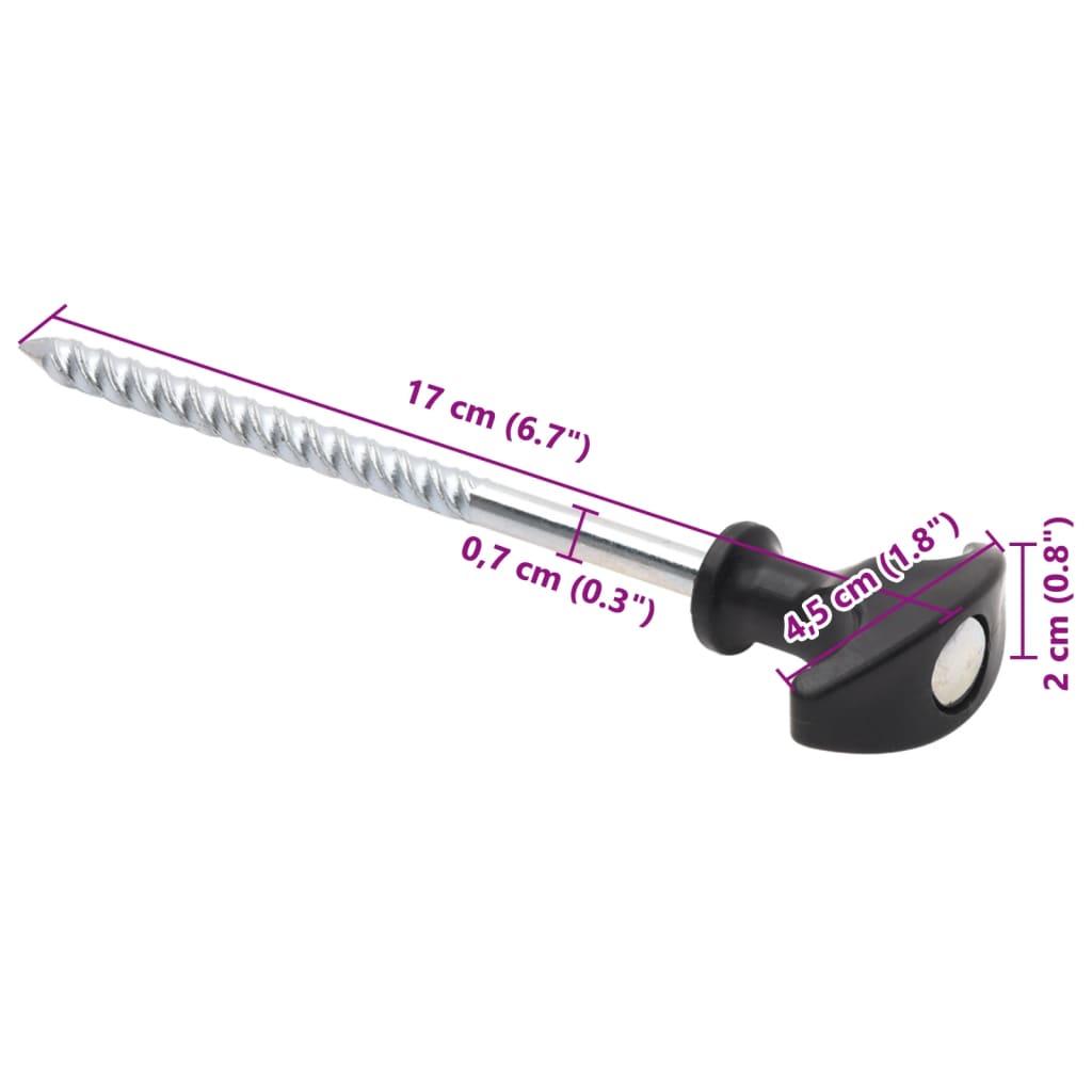 Telttatapit 24 kpl 17 cm Ø7 mm galvanoitu teräs