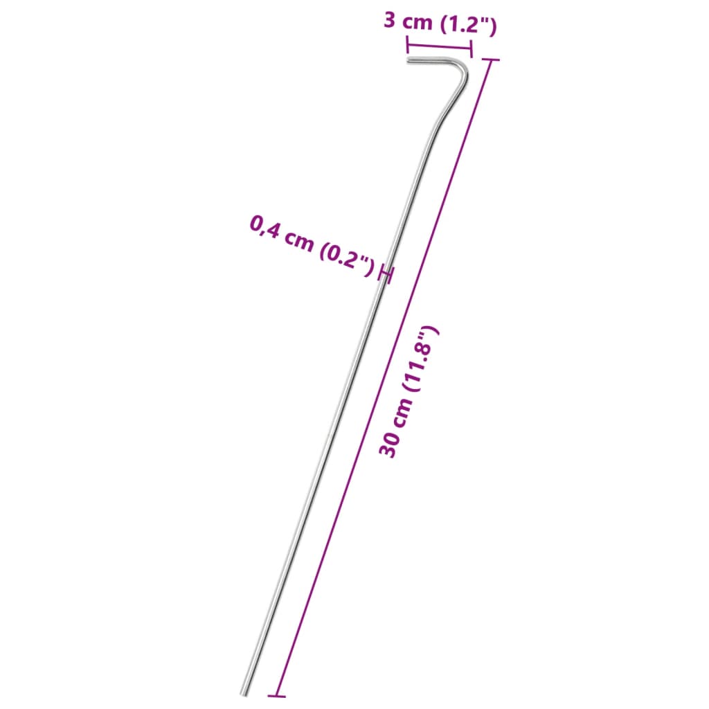 Telttatapit 50 kpl 30 cm Ø4 mm galvanoitu teräs