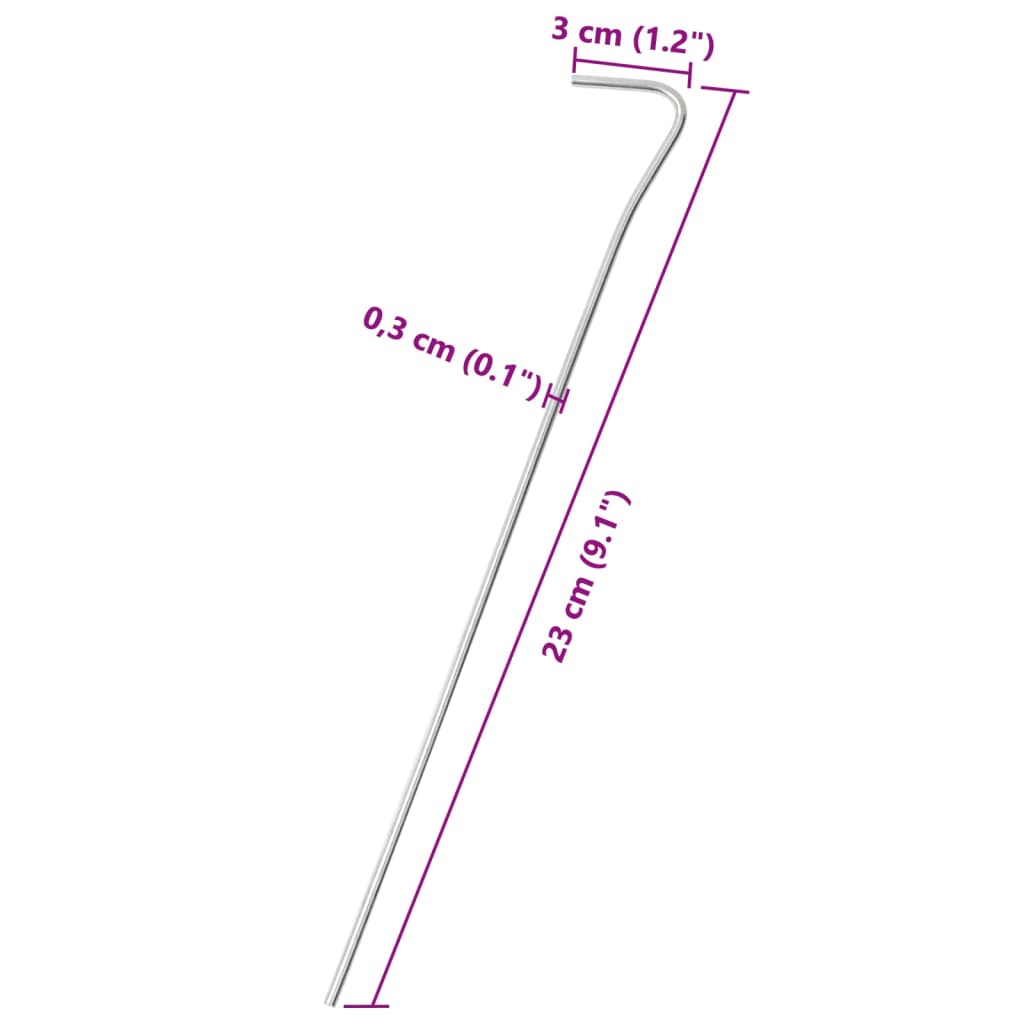 Telttatapit 25 kpl 23 cm Ø3 mm galvanoitu teräs