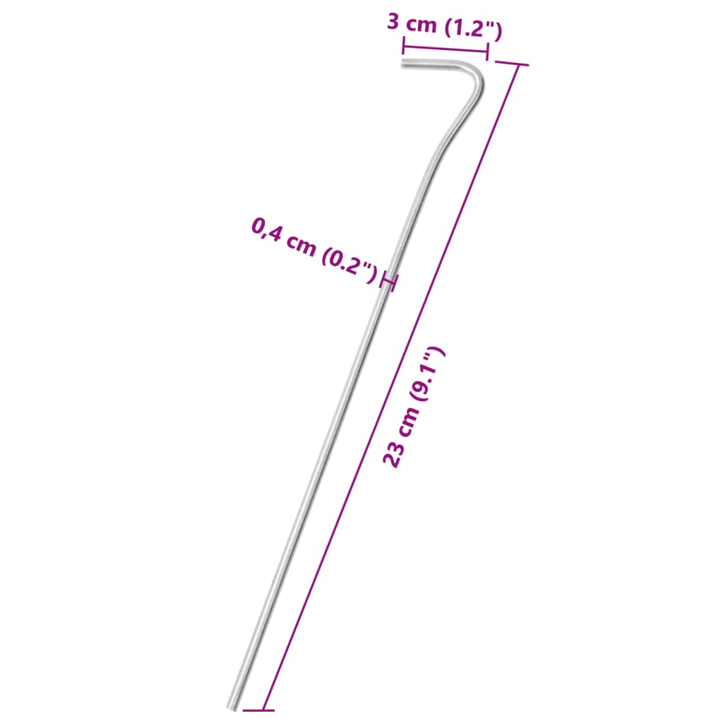 Telttatapit 25 kpl 23 cm Ø4 mm galvanoitu teräs