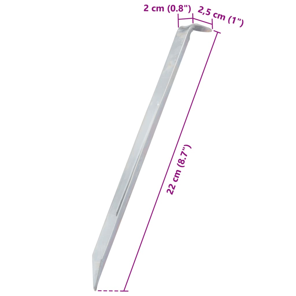 Telttatapit 24 kpl 22 cm Ø20 mm galvanoitu teräs