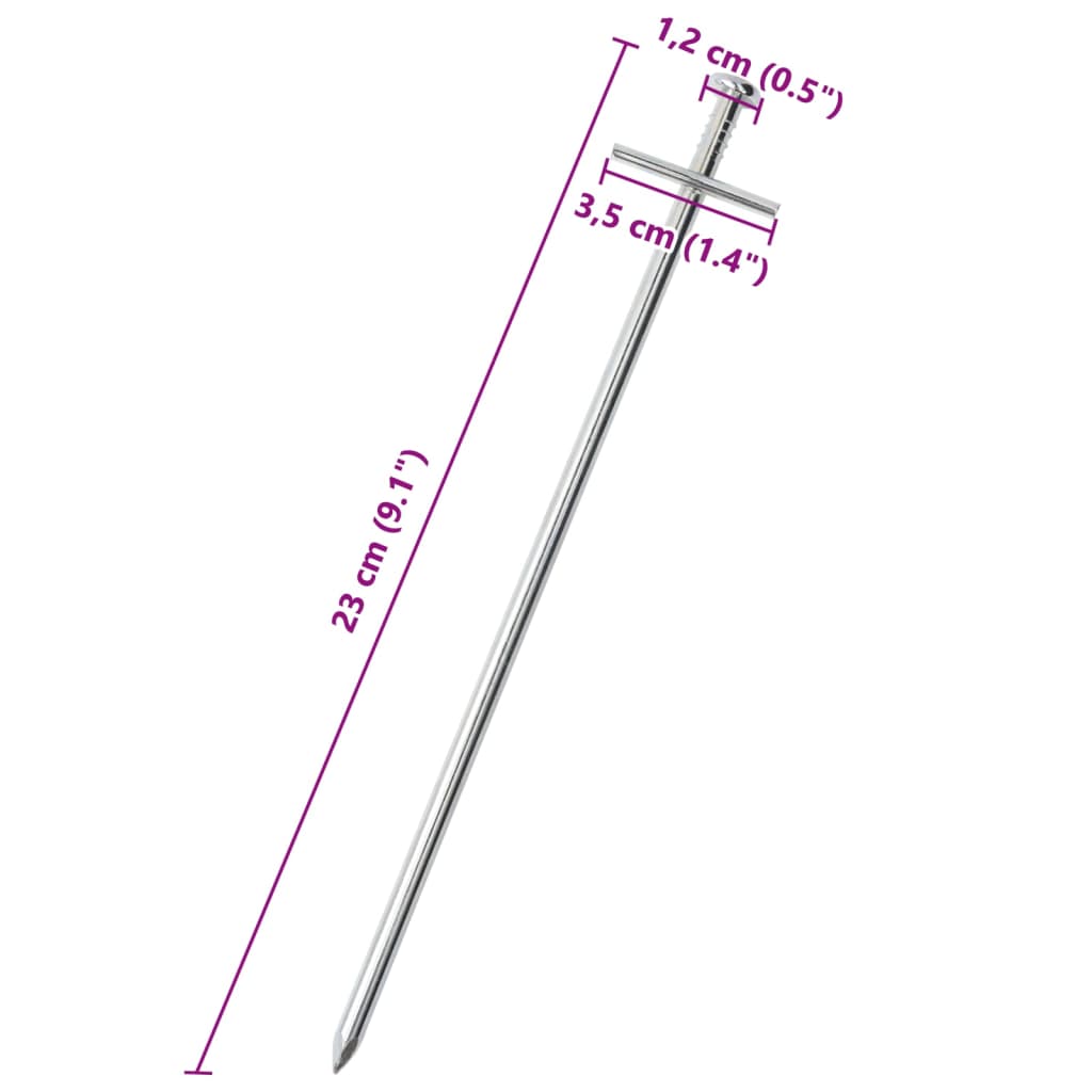 Telttatapit 24 kpl 23 cm Ø6 mm galvanoitu teräs