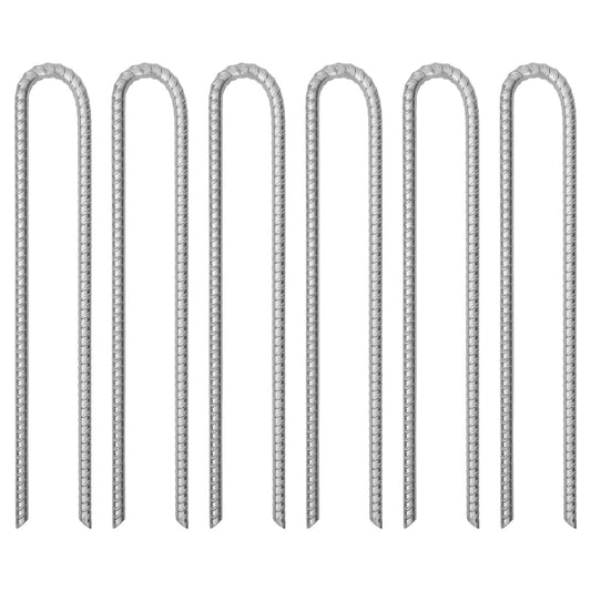 Telttatapit 6 kpl U-muotoiset 41,5 cm Ø12 mm galvanoitu teräs