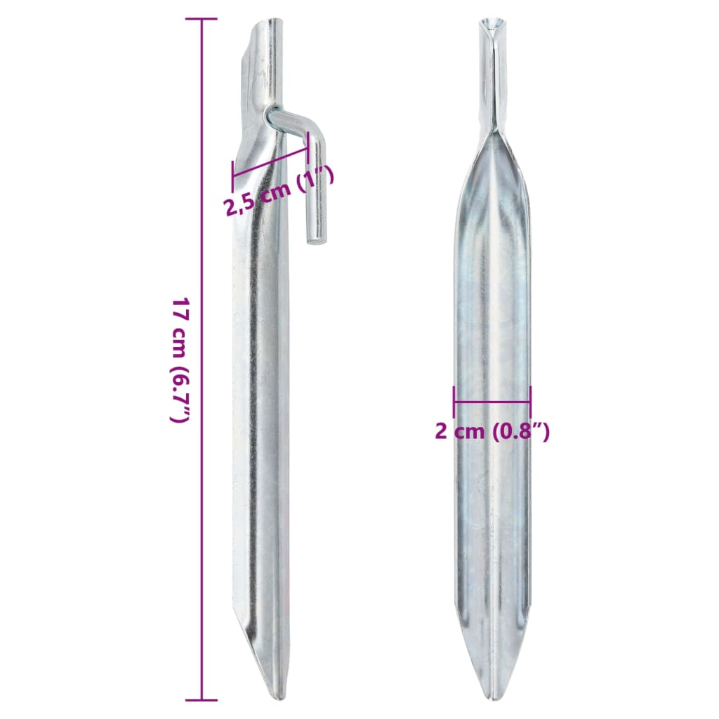 Telttatapit 24 kpl V-muotoiset 17 cm Ø20 mm galvanoitu teräs