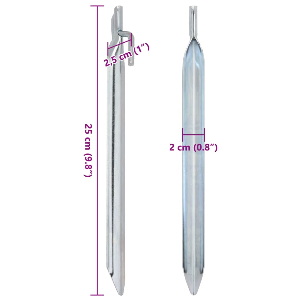 Telttatapit 24 kpl V-muotoiset 25 cm Ø20 mm galvanoitu teräs