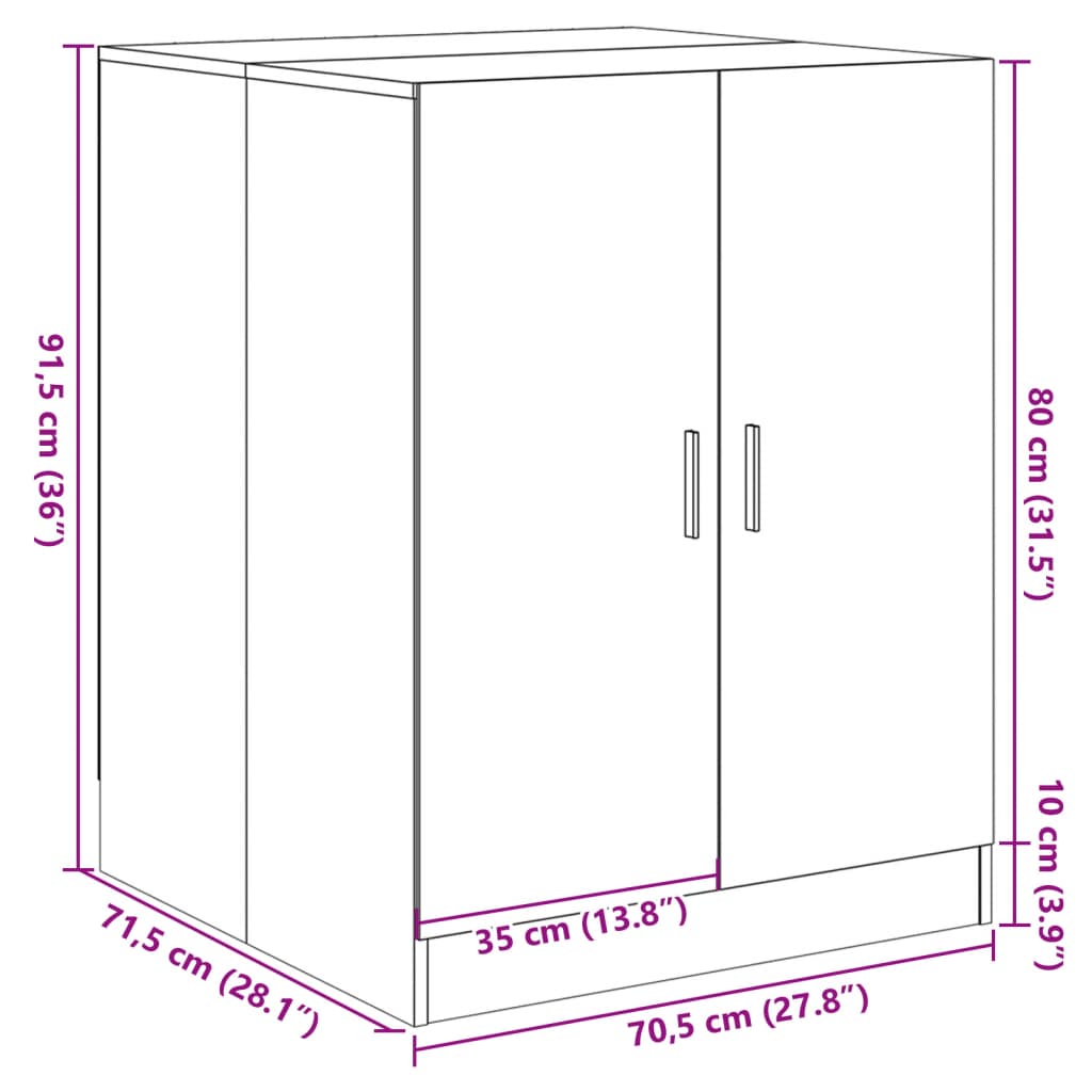 Pesukonekaappi Sonoma-tammi 70,5x71,5x91,5 cm