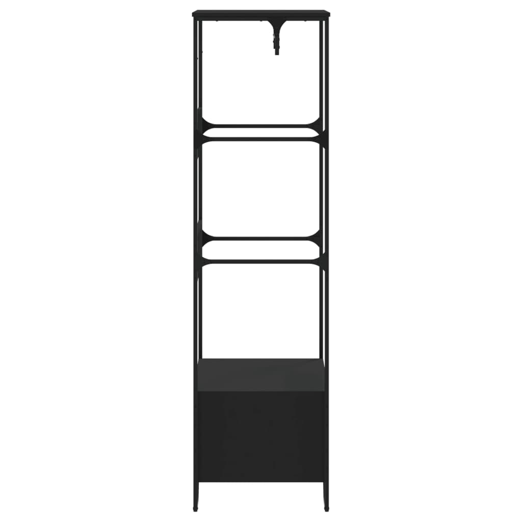 Vaatekaappi musta 90x50x180 cm tekninen puu