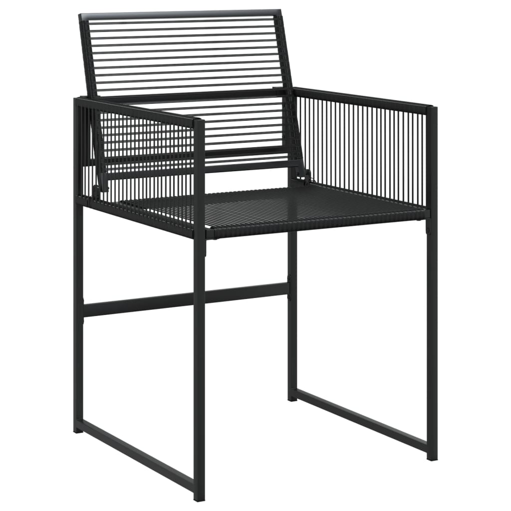 11-piece outdoor dining set black poly rattan