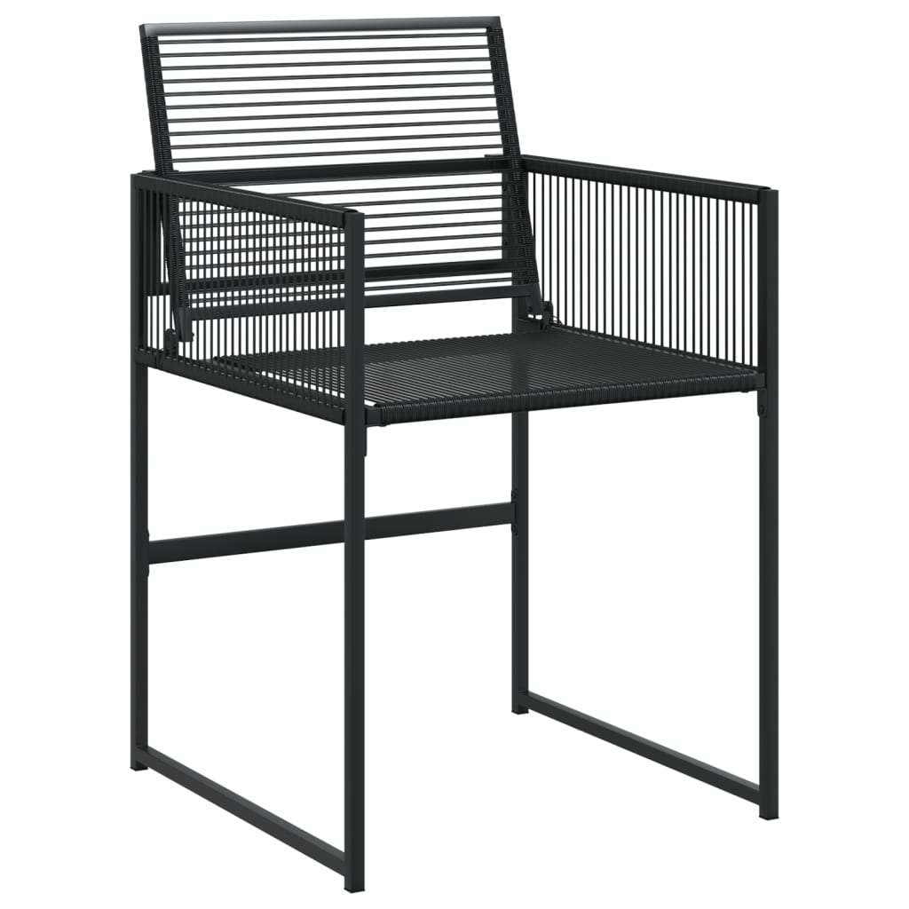 17-piece outdoor dining set black poly rattan