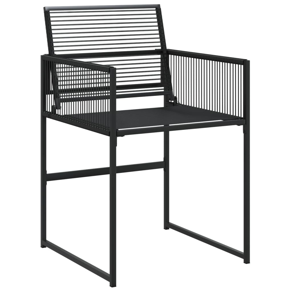 15-piece outdoor dining set black poly rattan