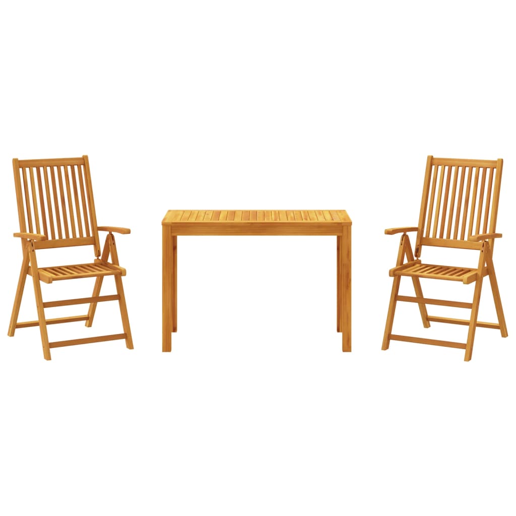 3-piece outdoor dining set solid acacia wood