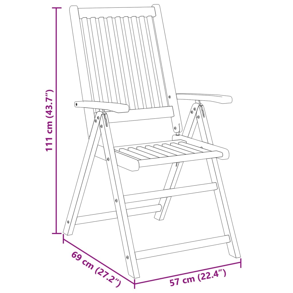 3-piece outdoor dining set solid acacia wood