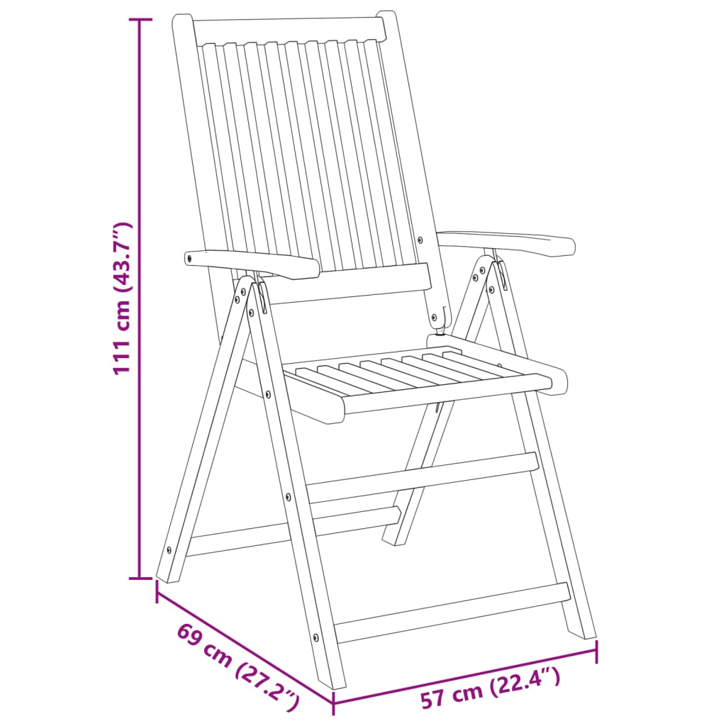 3-teilige Outdoor-Essgruppe aus massivem Akazienholz