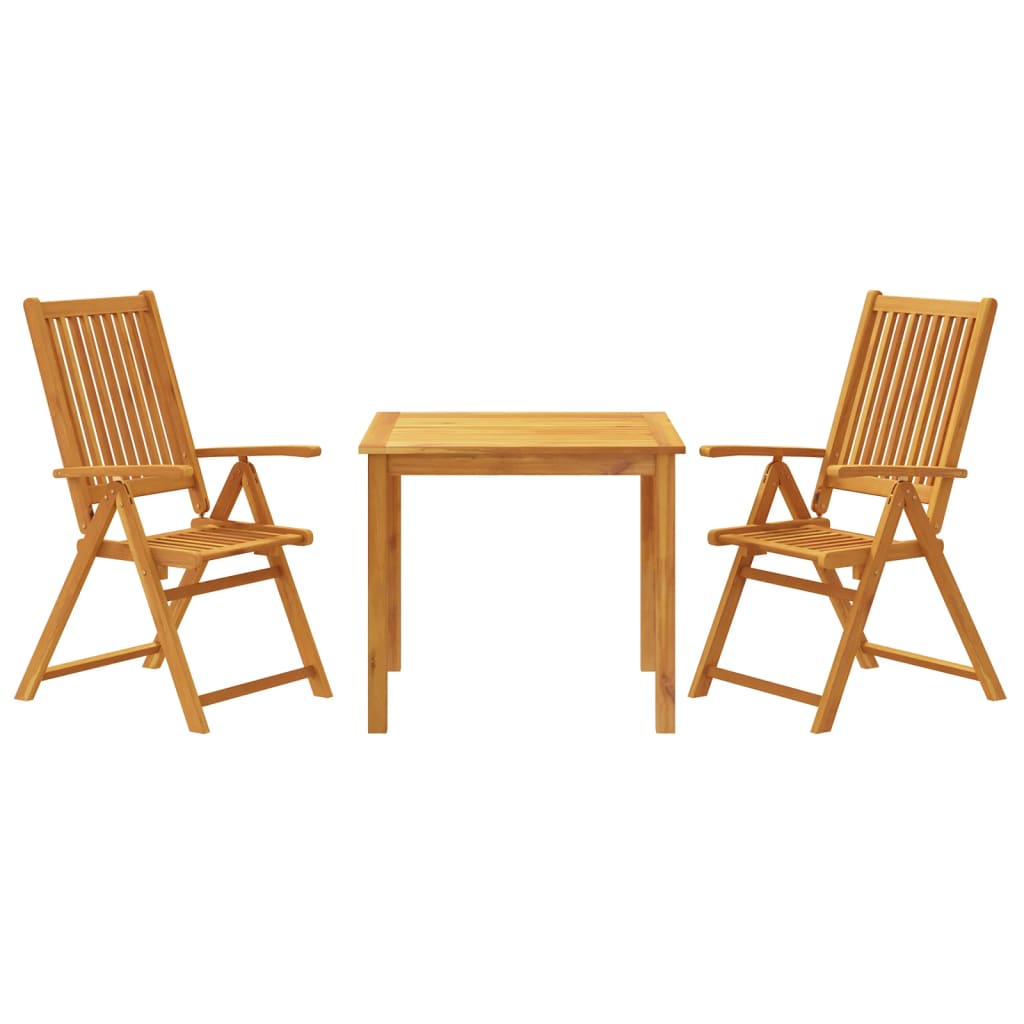 3-piece outdoor dining set solid acacia wood