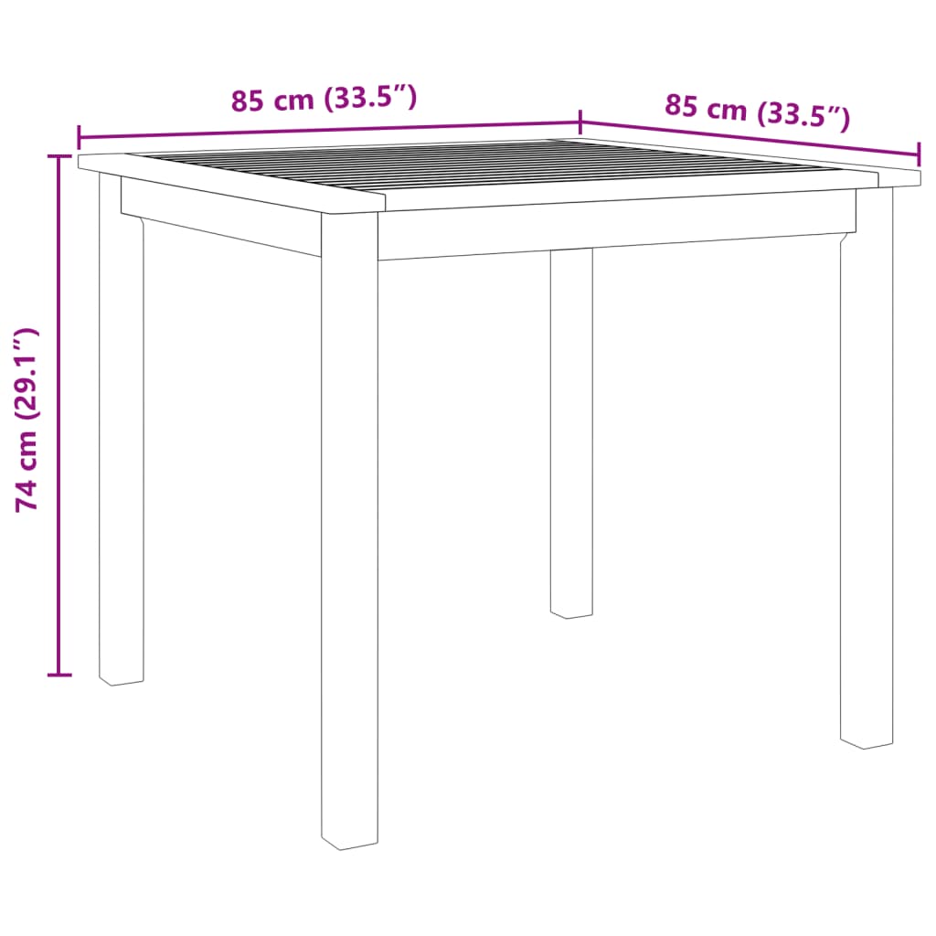 3-piece outdoor dining set solid acacia wood