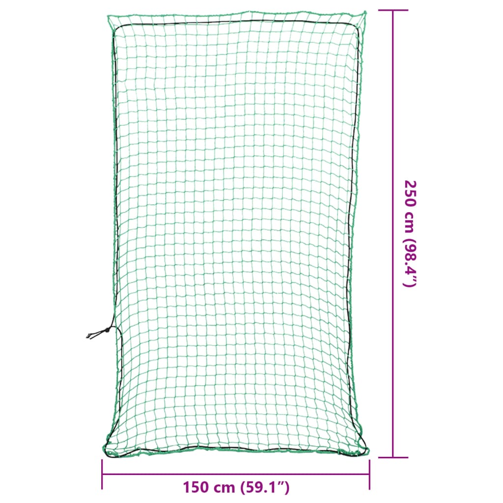 Peräkärryn verkko joustavalla köydellä vihreä 2,5x1,5 m PP