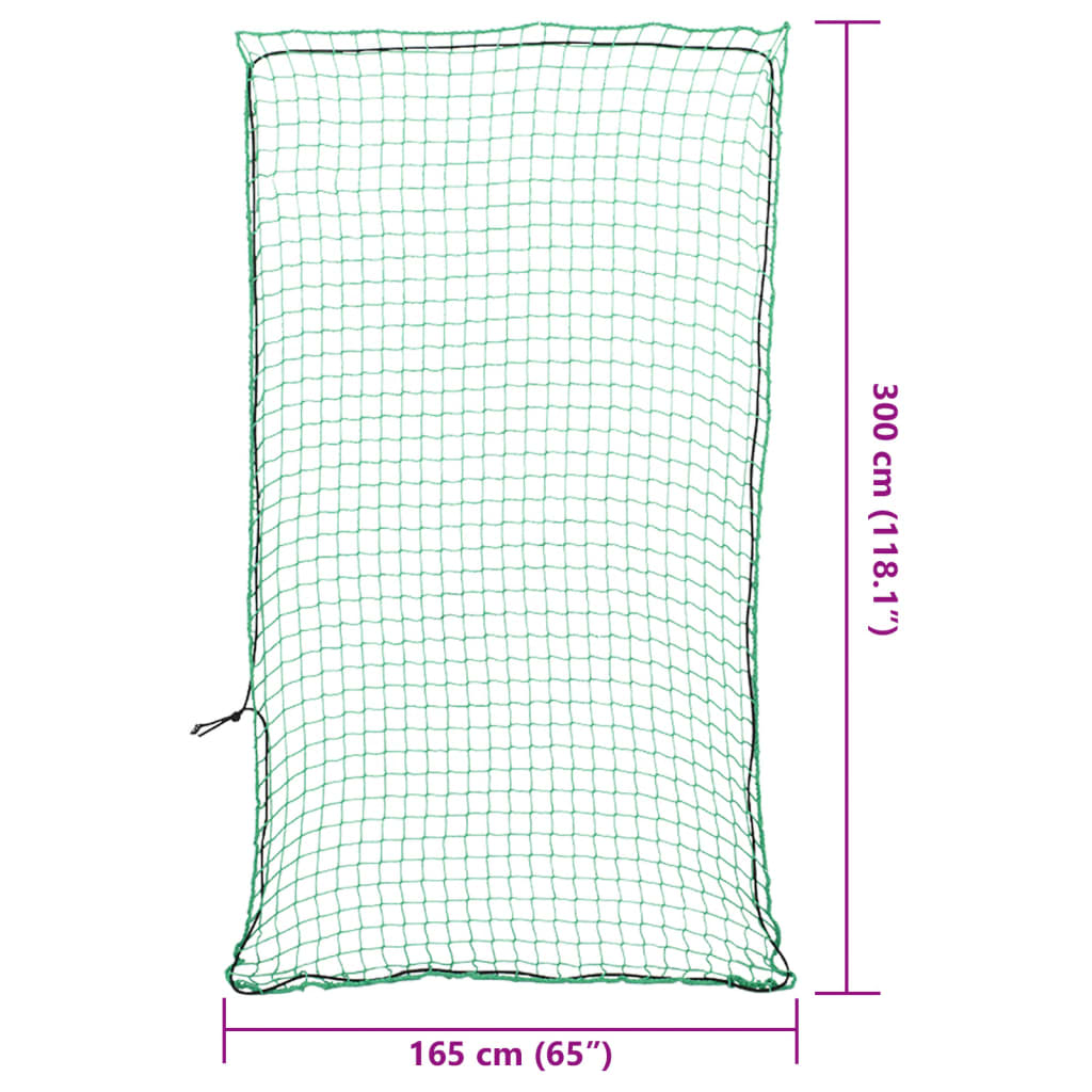 Peräkärryn verkko joustavalla köydellä vihreä 3x1,65 m PP