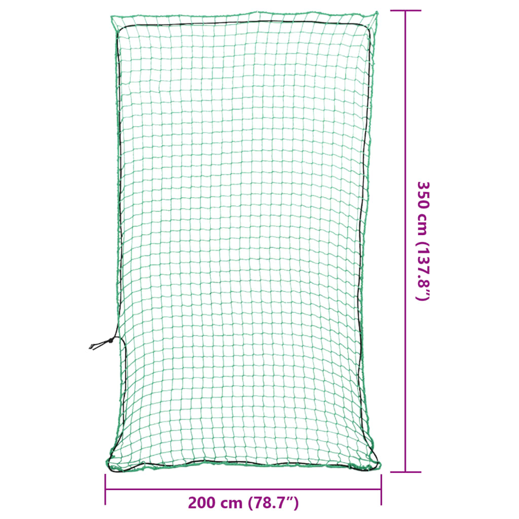 Peräkärryn verkko joustavalla köydellä vihreä 3,5x2 m PP