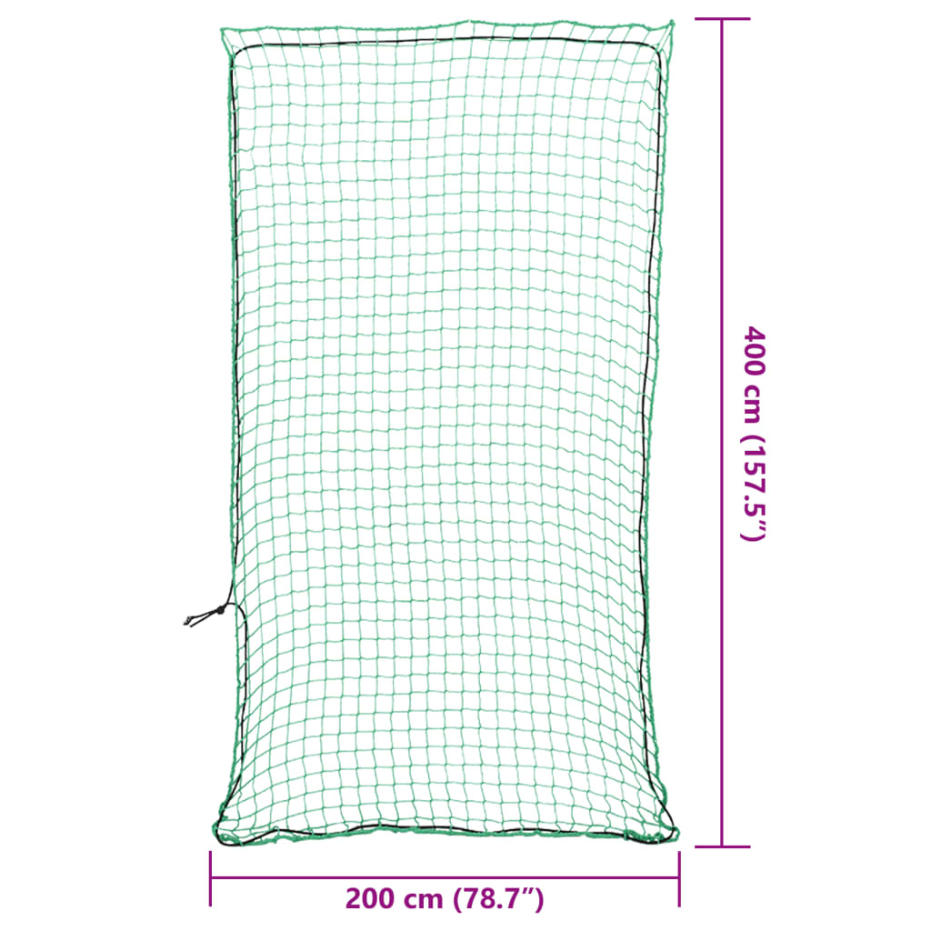 Peräkärryn verkko joustavalla köydellä vihreä 4x2 m PP