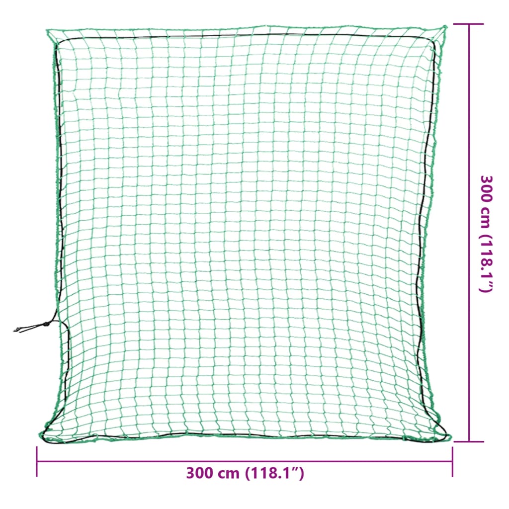 Peräkärryn verkko joustavalla köydellä vihreä 3x3 m PP