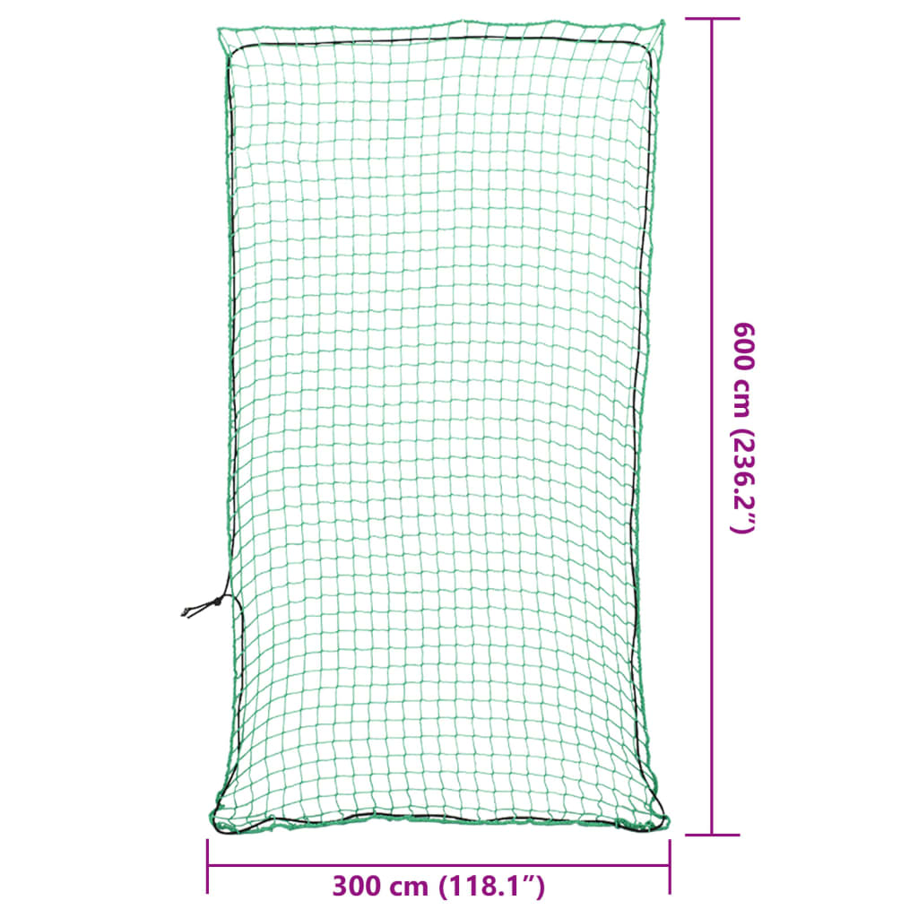 Peräkärryn verkko joustavalla köydellä vihreä 6x3 m PP