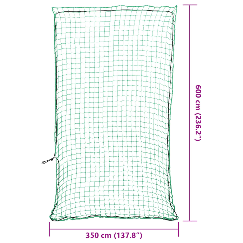 Peräkärryn verkko joustavalla köydellä vihreä 6x3,5 m PP