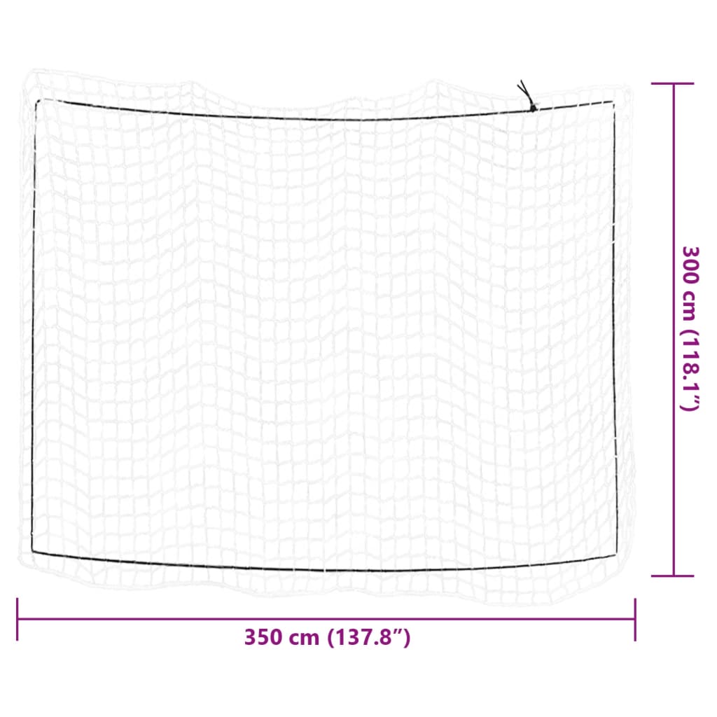 Peräkärryn verkko joustavalla köydellä valkoinen 3,5x3 m PP