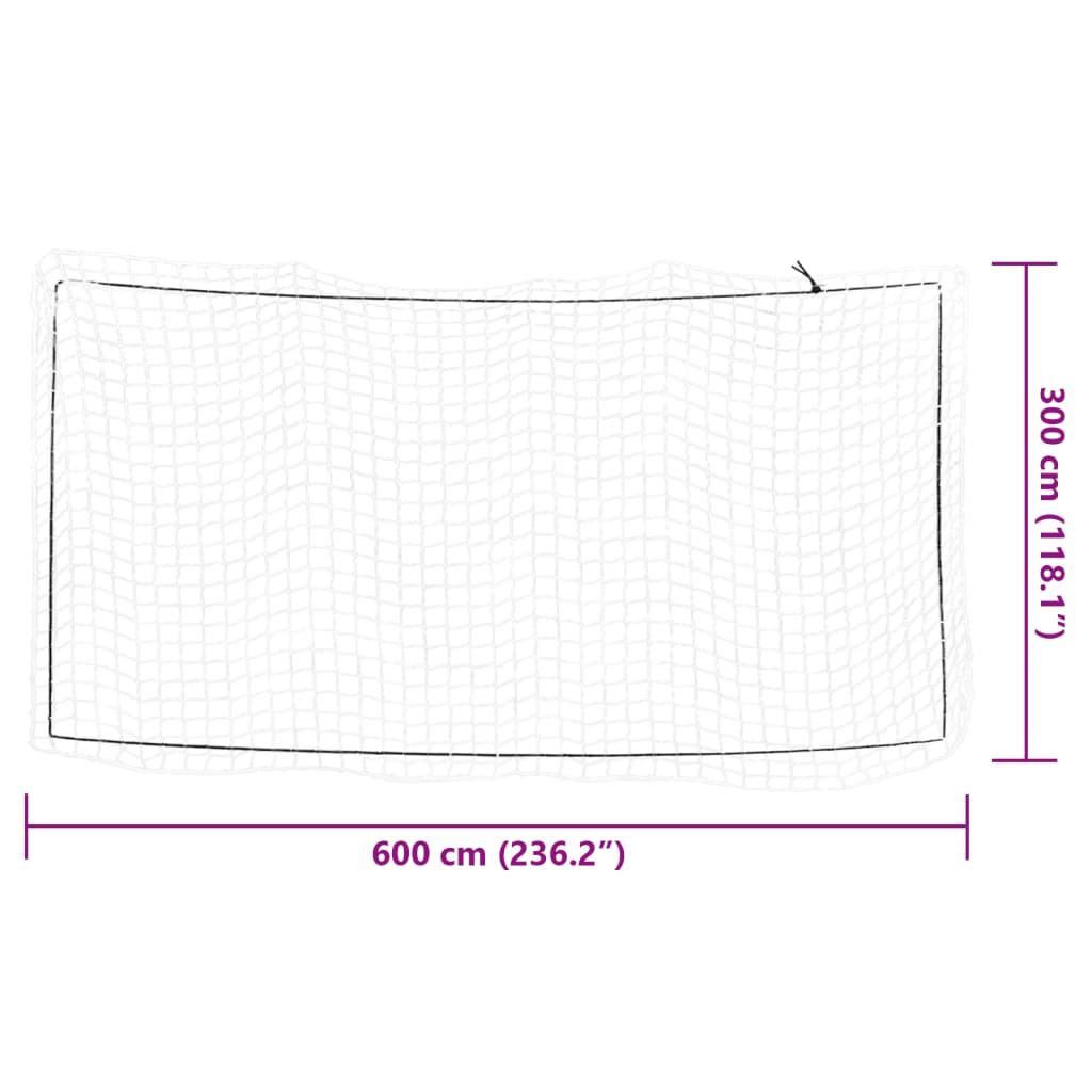 Peräkärryn verkko joustavalla köydellä valkoinen 6x3 m PP