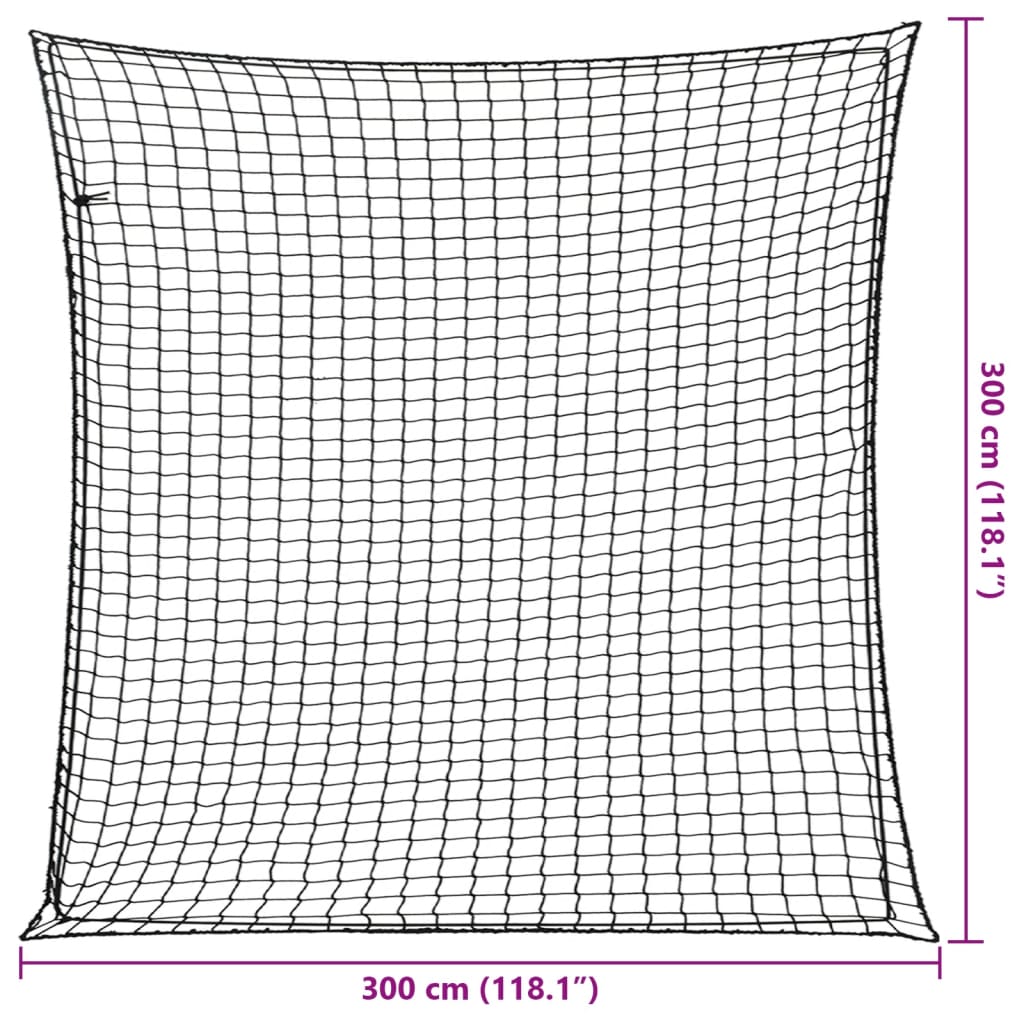 Peräkärryn verkko joustavalla köydellä musta 3x3 m PP