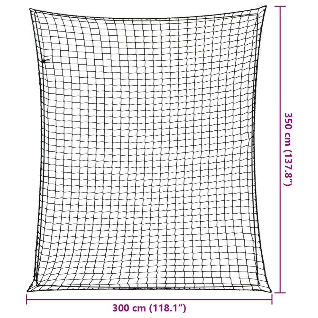 Peräkärryn verkko joustavalla köydellä musta 3,5x3 m PP