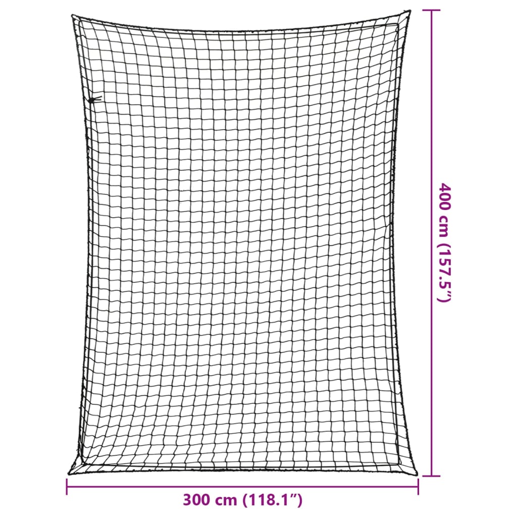 Peräkärryn verkko joustavalla köydellä musta 4x3 m PP