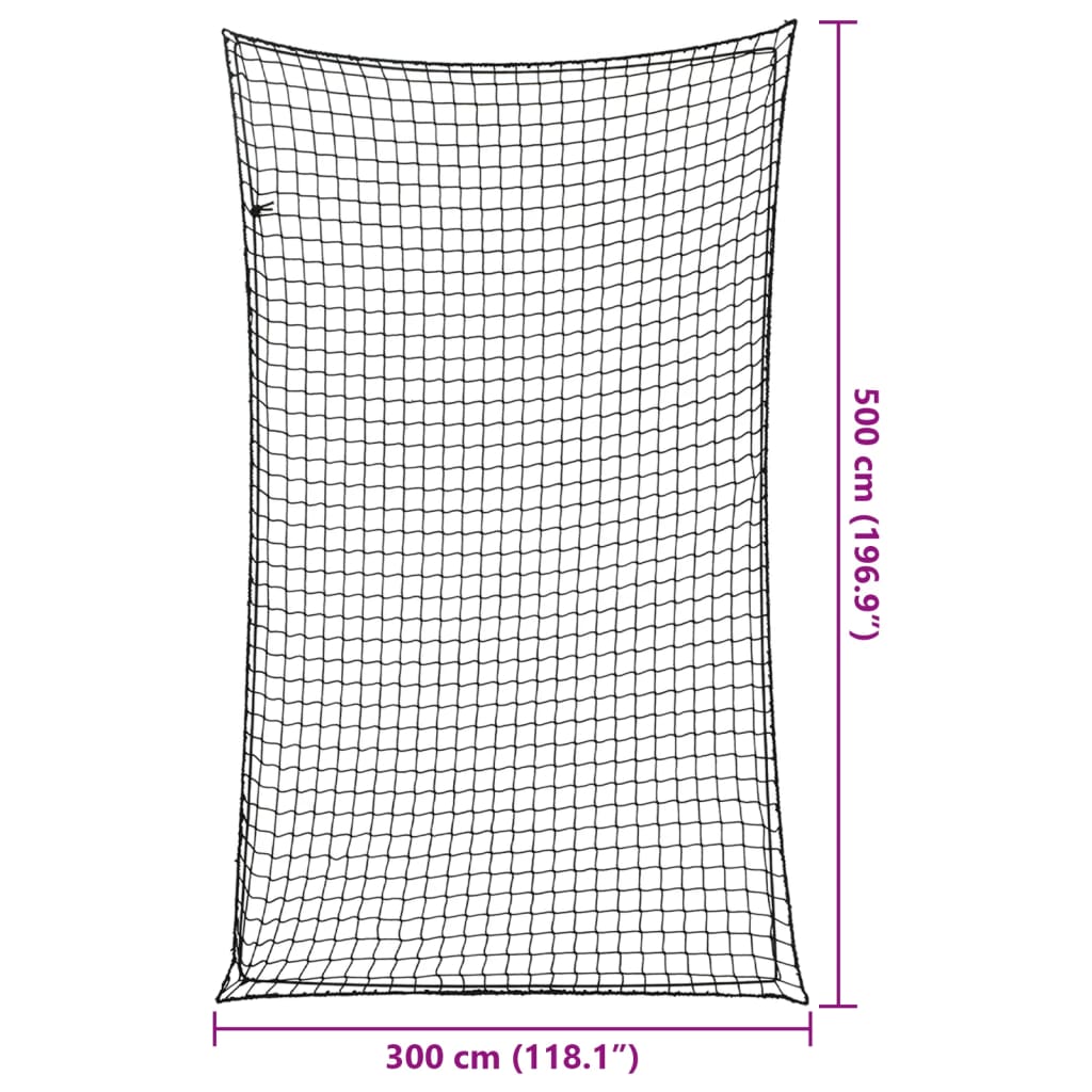 Peräkärryn verkko joustavalla köydellä musta 5x3 m PP