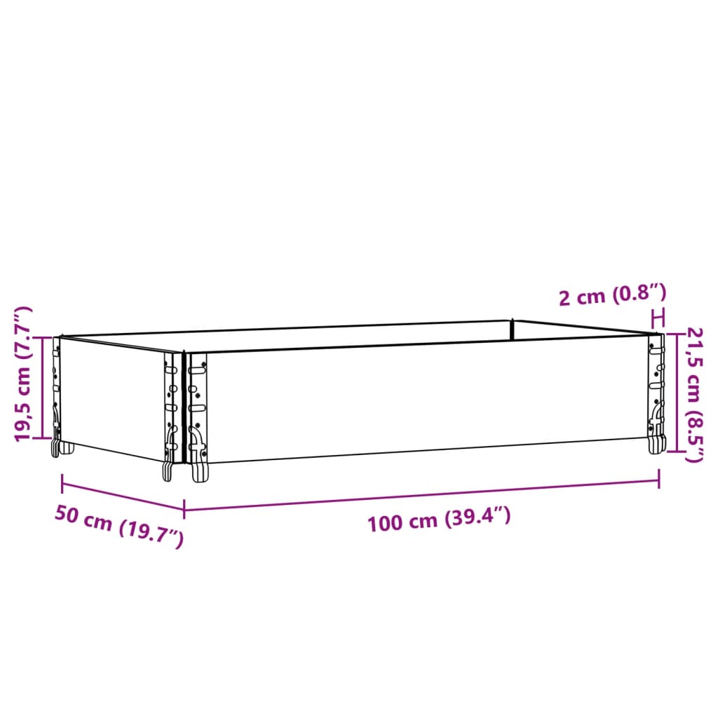 Flower box brown 100x50 cm solid pine