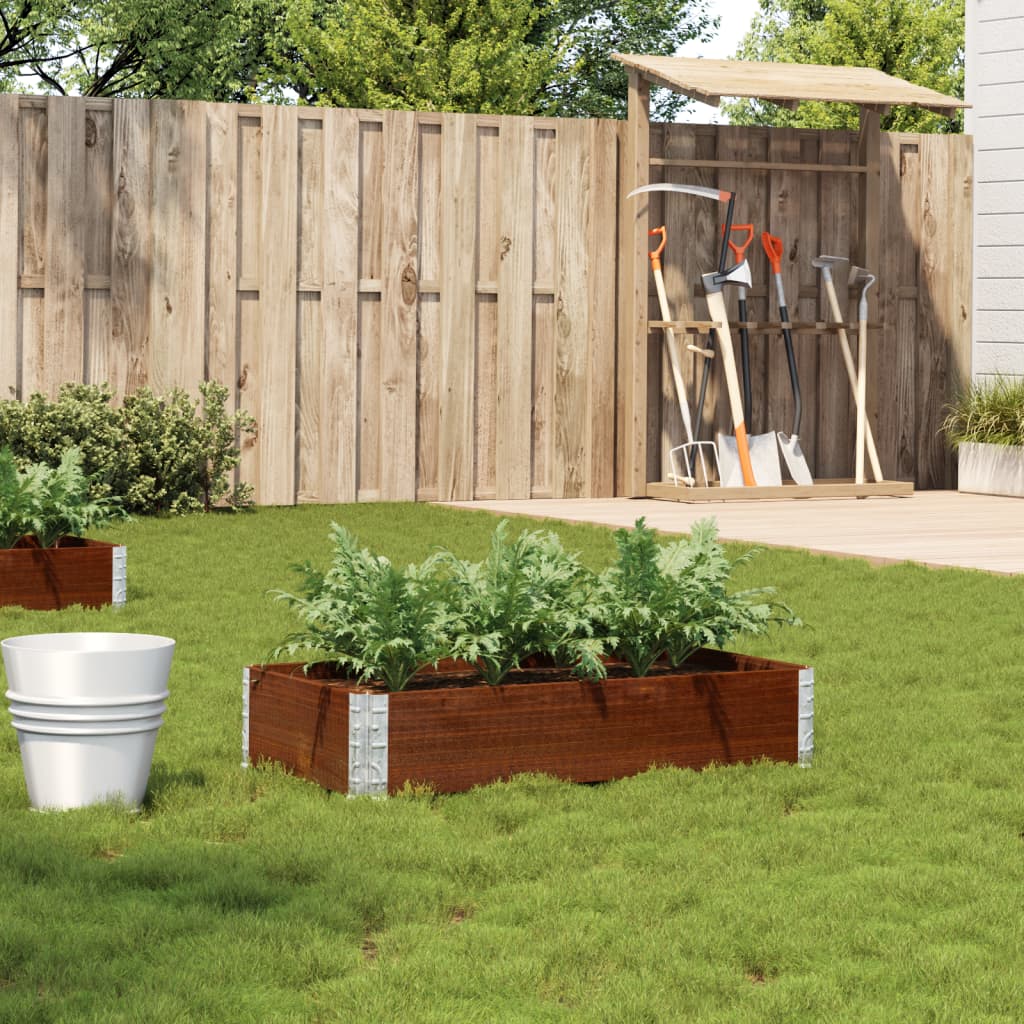 Flower box brown 100x50 cm solid pine