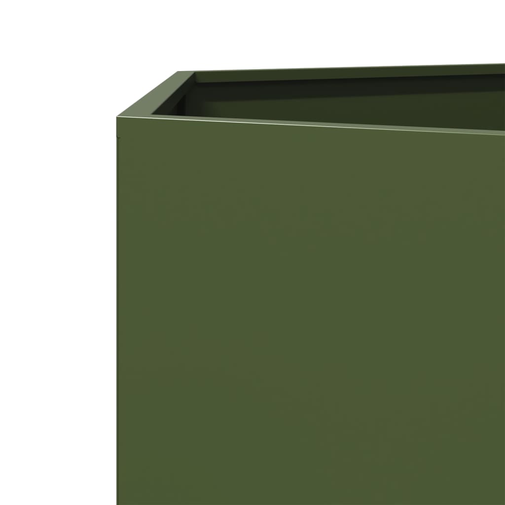 Garden flower box green hexagonal 138x120x45 cm steel