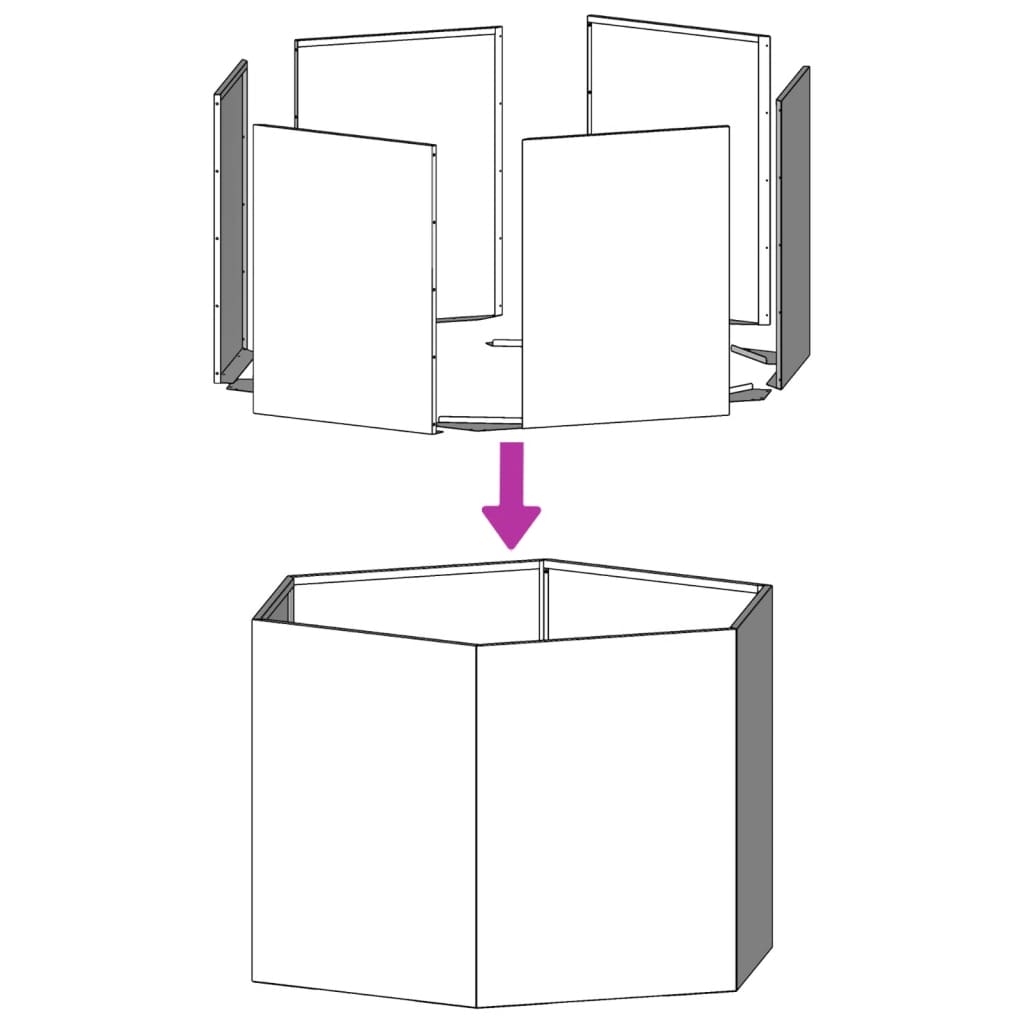 Garden flower box hexagonal 138x120x45 cm steel