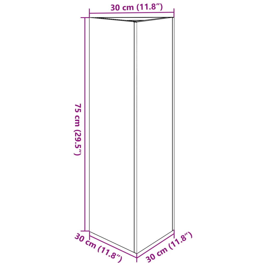 Puutarhakukkalaatikko antrasiitti kolmio 30x26x75 cm teräs