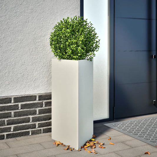 Garden flower box white triangle 40x34.5x70 cm steel