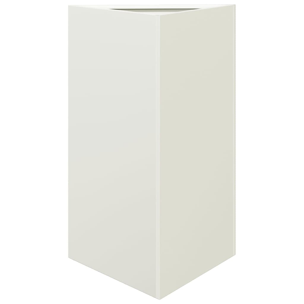 Garden flower box white triangle 50x43x75 cm steel