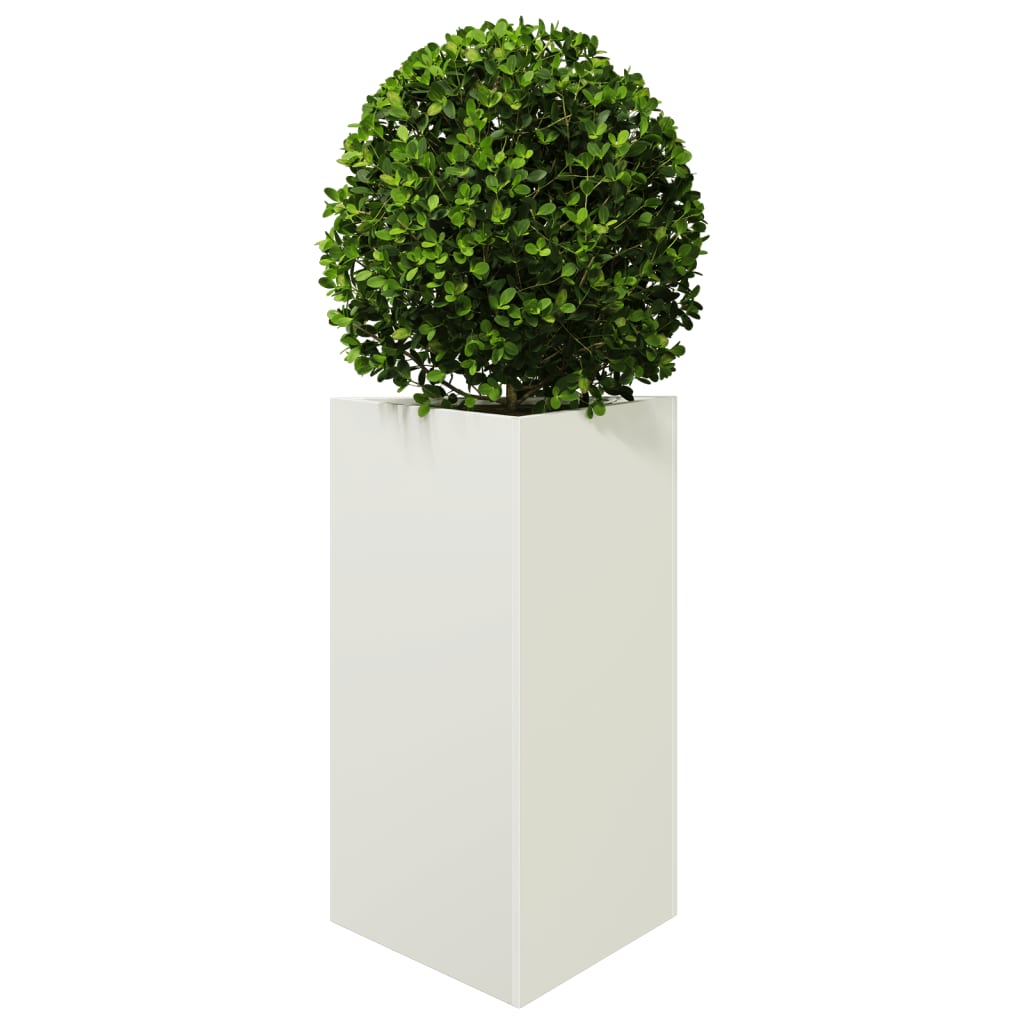 Garden flower box white triangle 50x43x75 cm steel