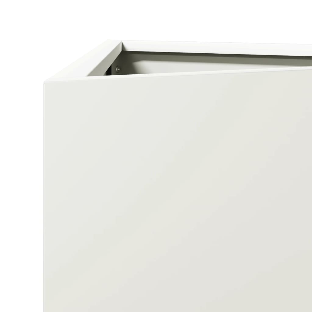 Garden flower box white triangle 50x43x75 cm steel