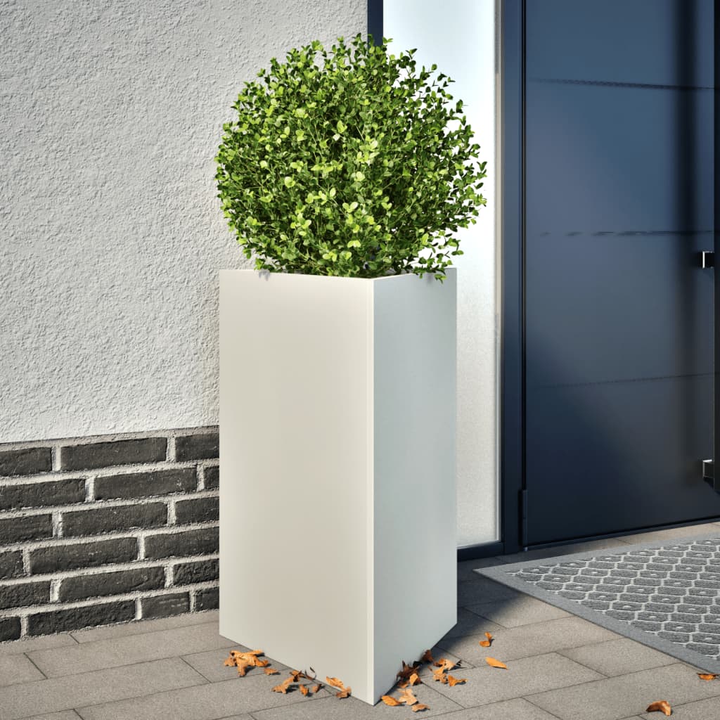 Garden flower box white triangle 50x43x75 cm steel