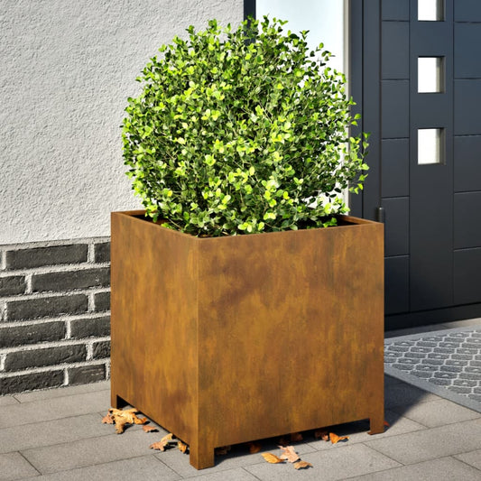 Puutarhakukkalaatikko 50x50x50 cm Corten teräs