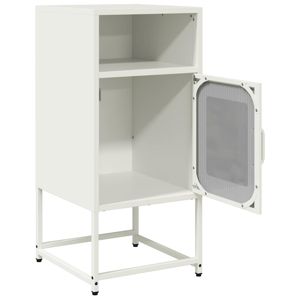 bedside cabinet White 36x39x78 cm Cold rolled steel