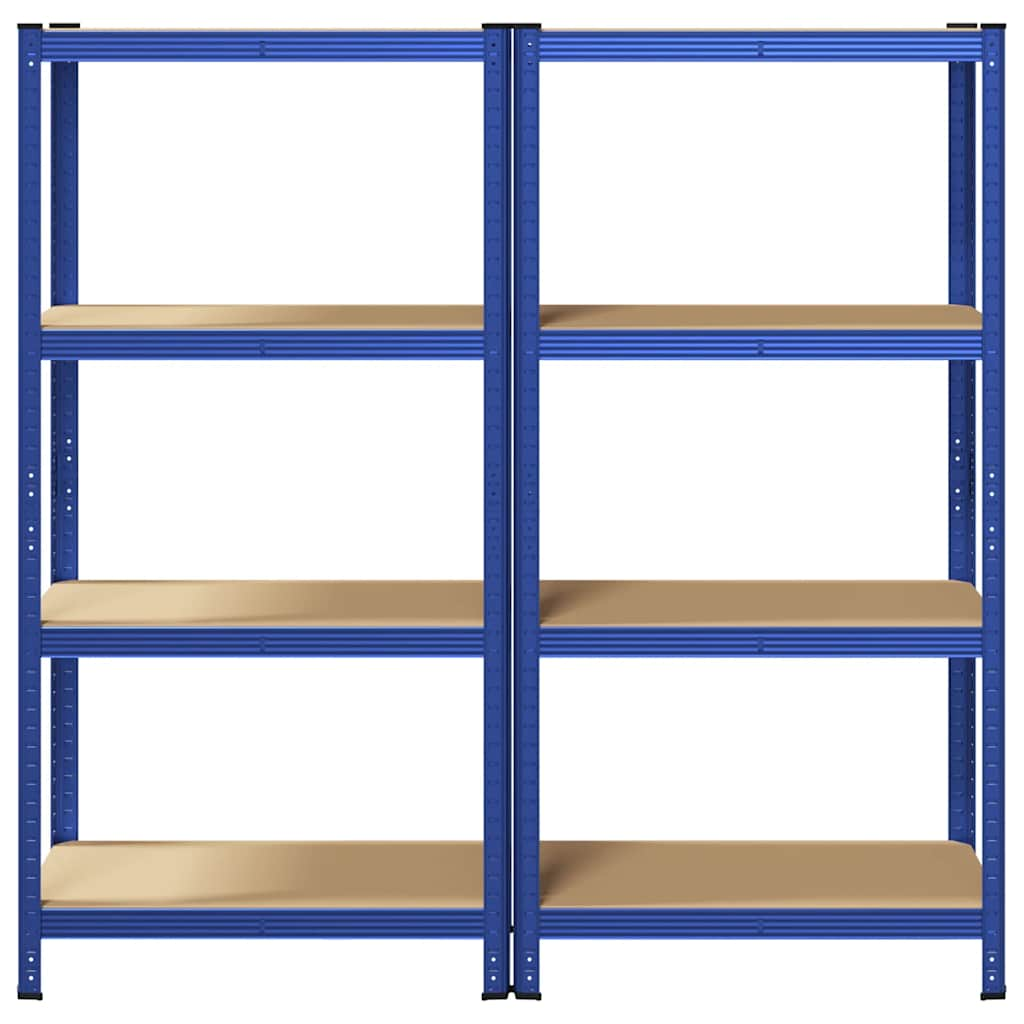 2-tier storage shelves 4pcs blue steel made wood