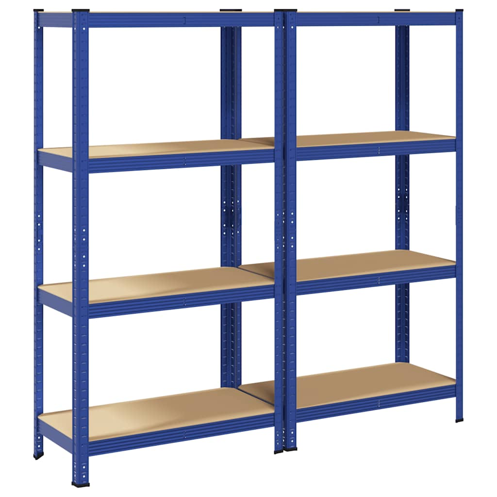 2-tier storage shelves 4pcs blue steel made wood